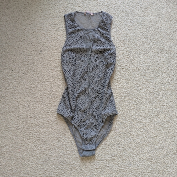 Victoria's Secret Gray Bodysuit Lingerie Teddy - Picture 2 of 4